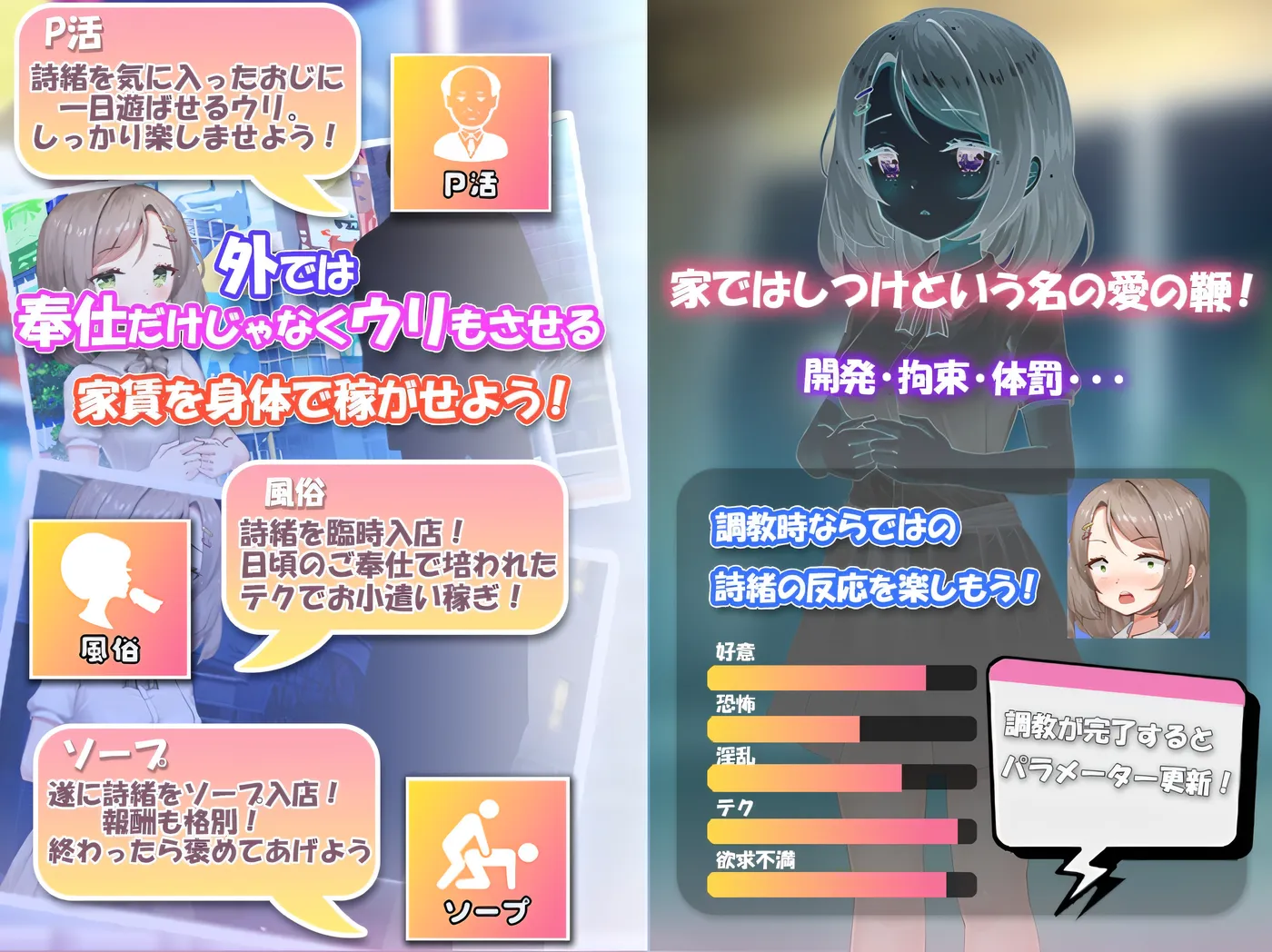 图片[3]-[PC游戏] T14574 将纯真少女调教成我喜欢的模样～收留无家可归的少女并进行情色开发！宠爱还是欺凌全凭我的喜好～ 無垢な少女を俺好みに染めるまで～家なき少女を拾ってえっちに開発！ 甘やかすも虐めるもすべては俺次第～ AI汉化版 [新作/530.8M]-ACG游戏网